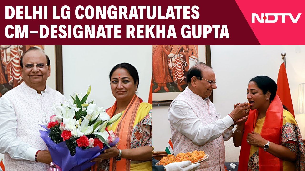 Delhi LG Vinai Kumar Saxena Congratulates Delhi Chief Minister-Designate Rekha Gupta