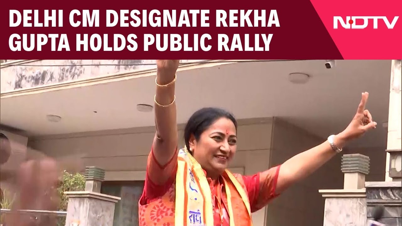 Delhi CM Designate Rekha Gupta Took Out Public Rally Ahead Of Swearing In Ceremony