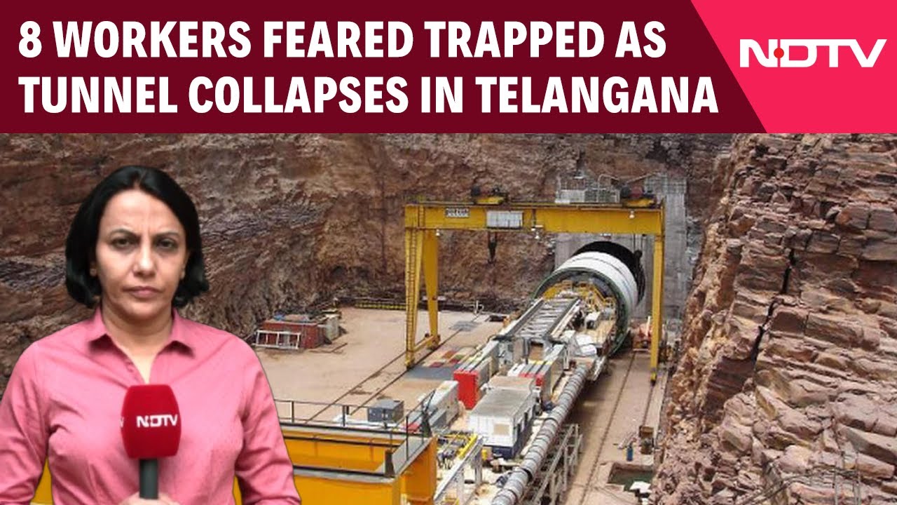 8 Workers Feared Trapped As Tunnel Collapses In Telangana, Rescue Op On