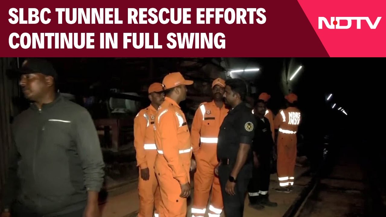 Telangana Rescue | Rescue Ops Underway To Rescue Workers Trapped Inside Srisailam Tunnel Telangana Rescue | Rescue Ops Underway To Rescue Workers Trapped Inside Srisailam Tunnel