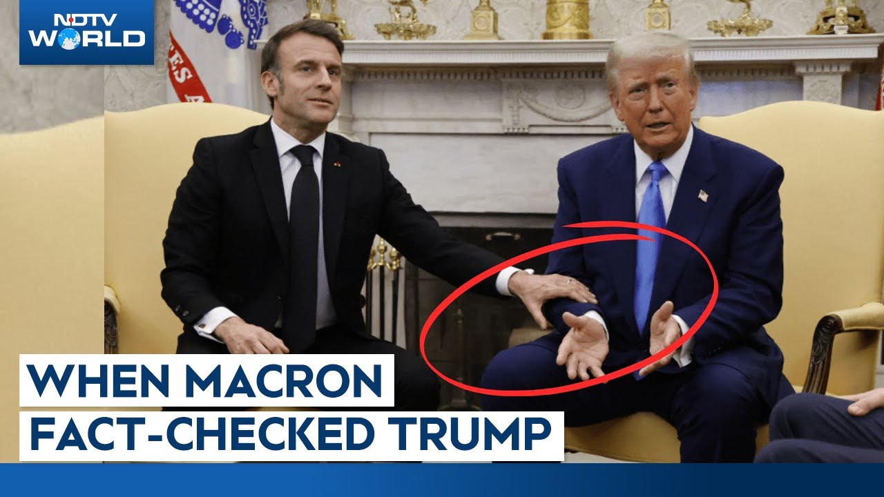 Macron Grabs Trump's Arm As He Corrects Him On Europe's Funding To Ukraine