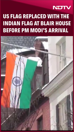 US Flag Replaced With The Indian Flag At Blair House Before PM Modi's Arrival