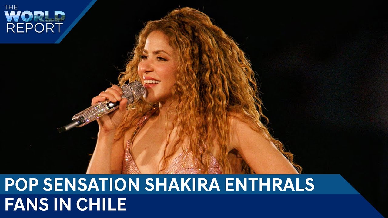 Shakira Sings To Her Fans Outside Of Hotel In Chile