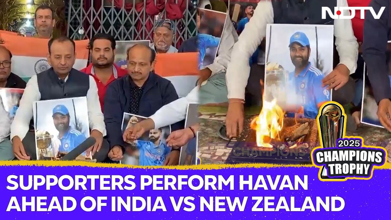 Team India Supporters Perform Havan Ahead Of India Vs New Zealand Finals