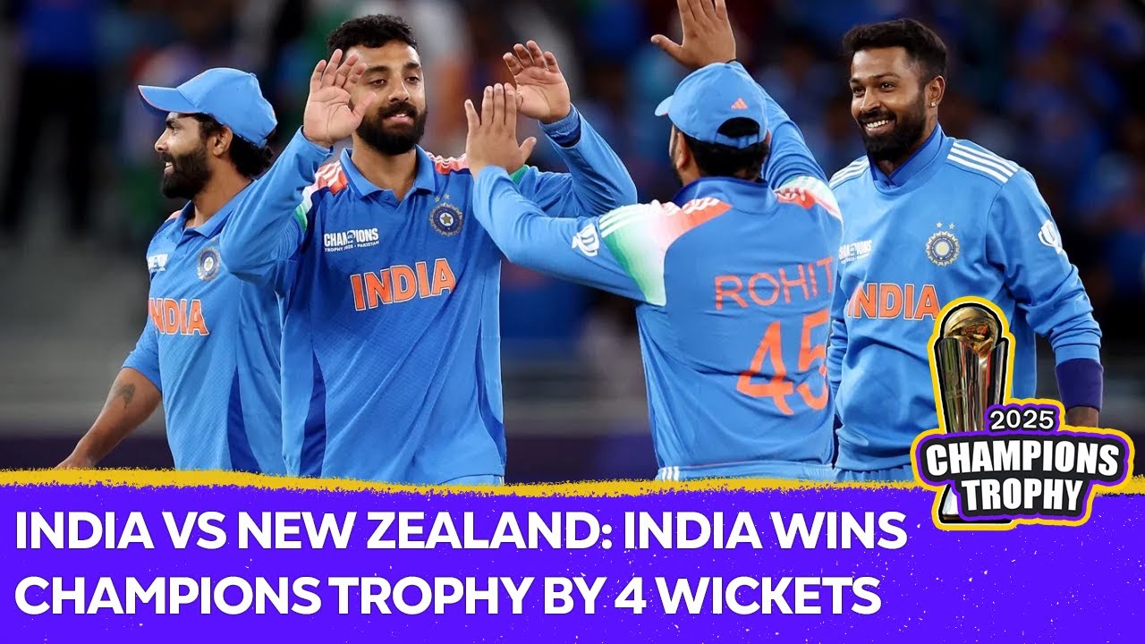 India Clinch Thriller Vs New Zealand To Win Record 3rd Champions Trophy