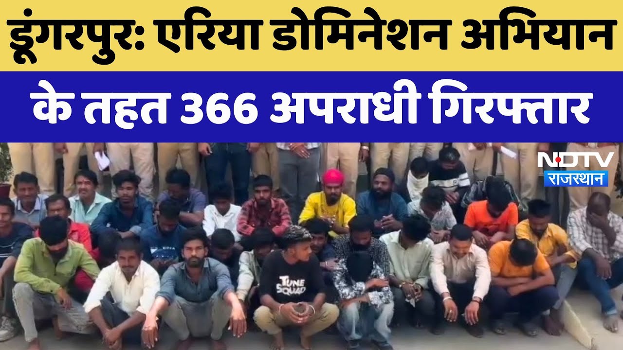 Dungarpur Crime News: Area Domination Campaign के तहत 366 अपराधी गिरफ्तार