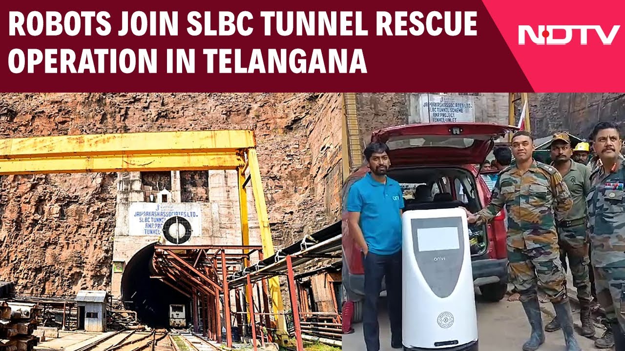 Robots To Rescue 7 Men Trapped Inside SLBC Tunnel In Telangana Robots To Rescue 7 Men Trapped Inside SLBC Tunnel In Telangana