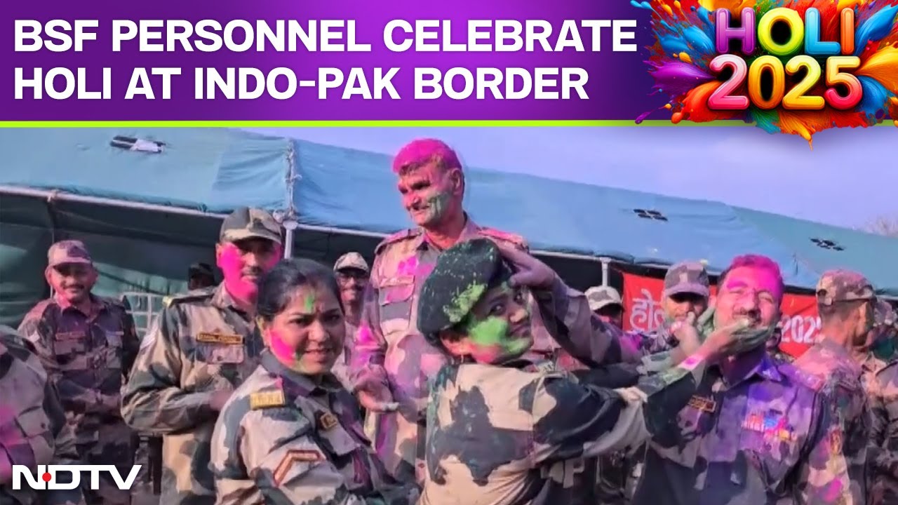 Holi | BSF Security Personnel Celebrate Festival Of Holi At Indo-pak Border In Jaisalmer