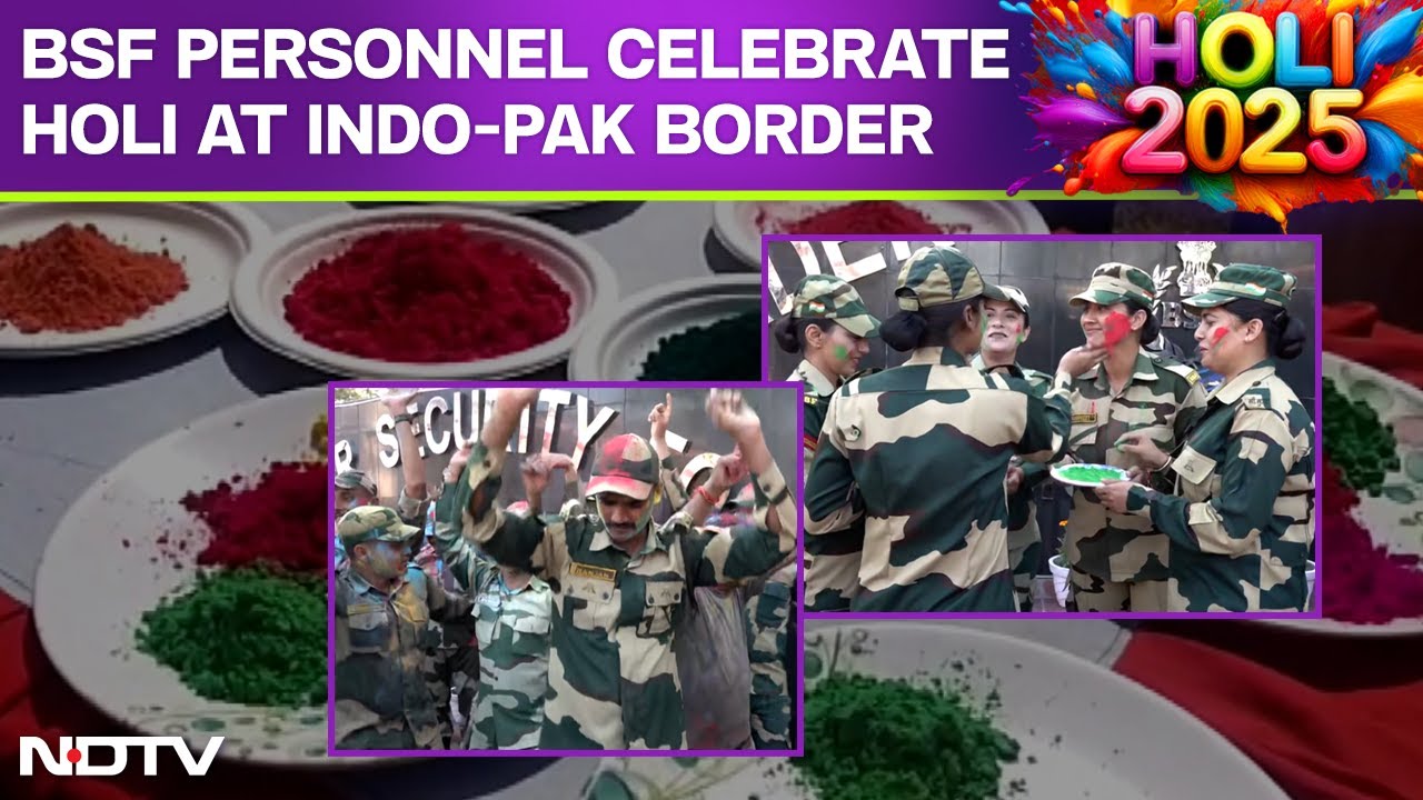 Holi 2025 | BSF Personnel, Families Of Fallen Soldiers Celebrate Holi At Indo-Pak Border