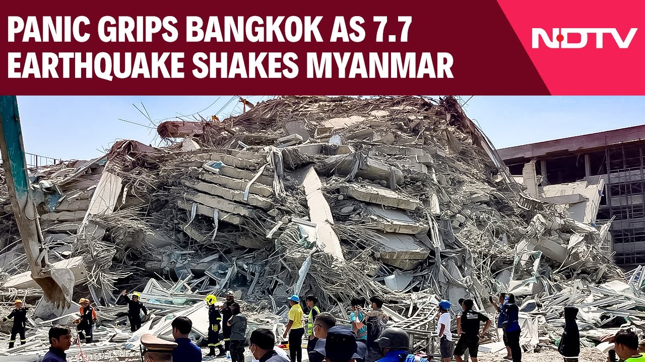 Panic Grips Bangkok As 7.7 Earthquake Shakes Myanmar, People Flood Streets