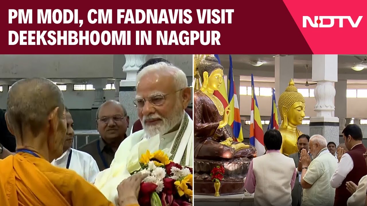 Maharashtra: PM Modi, Chief Minister Fadnavis Visit Deekshbhoomi In Nagpur