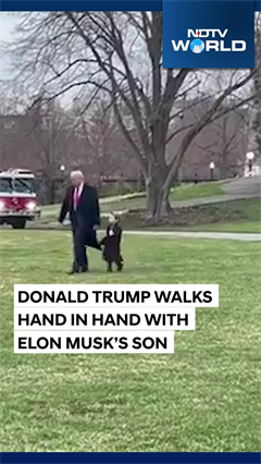 Donald Trump Walks Hand In Hand With Elon Musk's Son