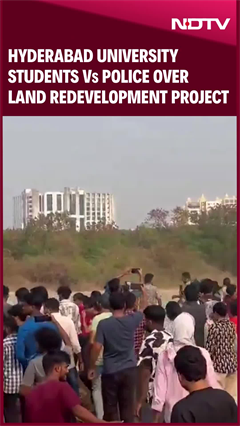 Bulldozers Spark Tension At Hyderabad University, Cops Thrash Students Bulldozers Spark Tension At Hyderabad University, Cops Thrash Students