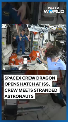 SpaceX Crew Dragon Opens Hatch at the ISS, Meets Sunita Williams & Butch Wilmore