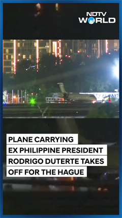 Plane Carrying Ex Philippines President Rodrigo Duterte Leaves For The Hague