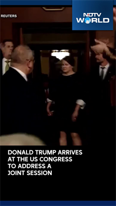 Trump Arrives At The the US Congress to Address A Joint Session