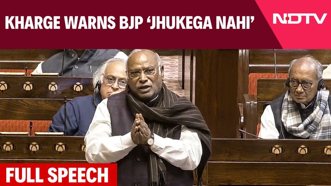 Kharge Rajya Sabha | "Jhukunga Nahin": Kharge's Pushpa-Style Reply To BJP