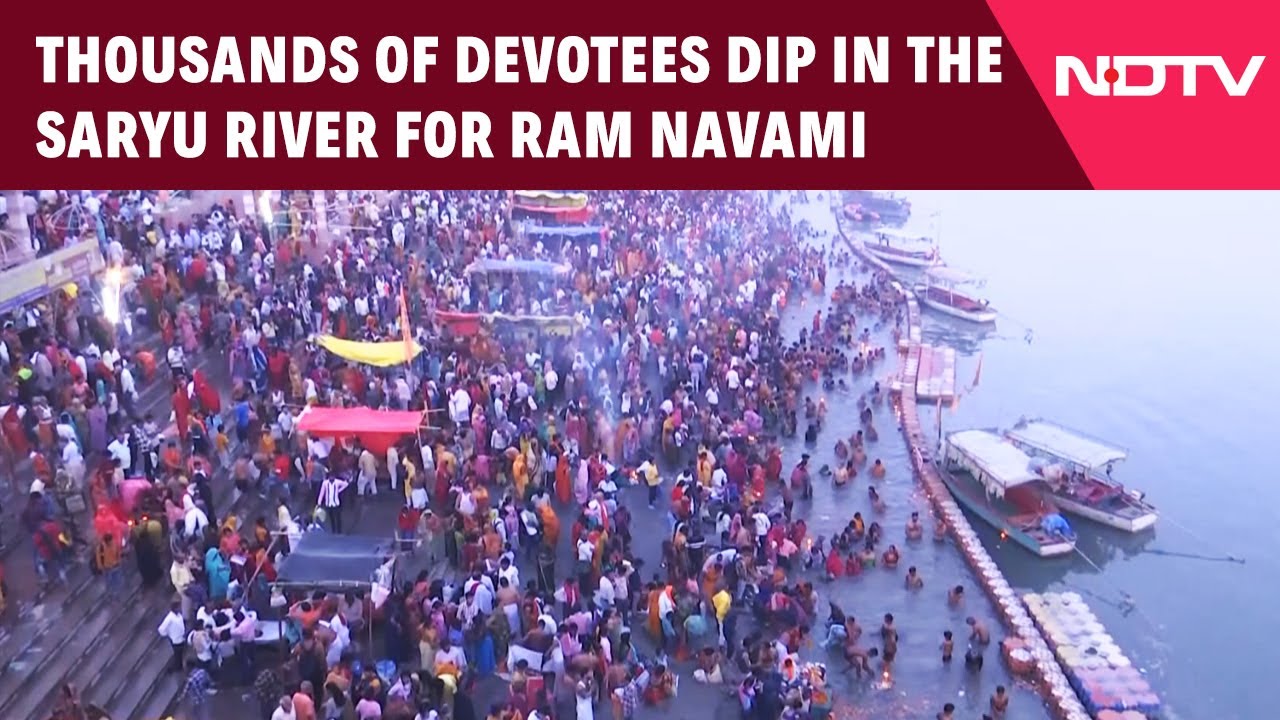 Devotees In Large Numbers Take Holy Dip In The Saryu River On Ram Navami