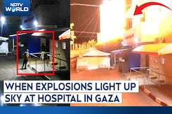 Moment When Explosions Light Up Night Sky At Hospital In Gaza Strip Moment When Explosions Light Up Night Sky At Hospital In Gaza Strip