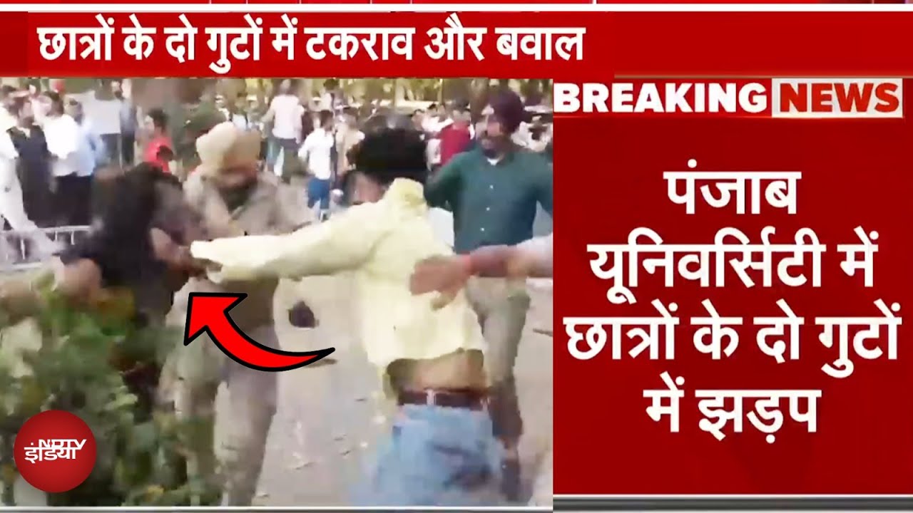 Panjab University में छात्रों के बीच जमकर चले लात घूंसे, तमाशबीन बनी रही Police | Viral Video | NDTV