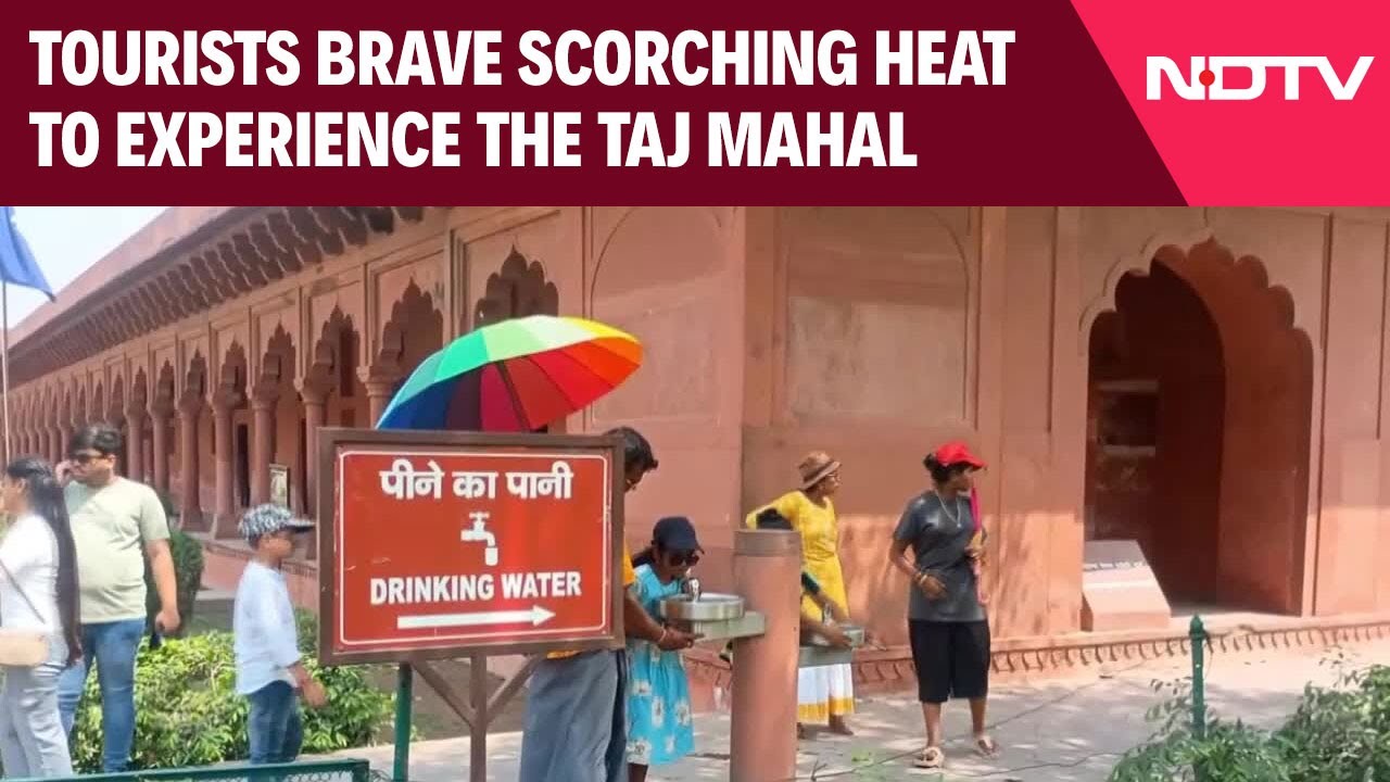 Tourists Brave Scorching Heat To Experience The Taj Mahal This April