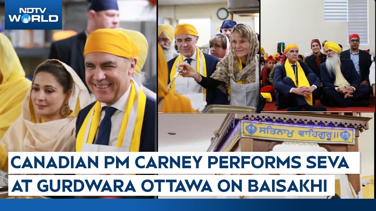 Mark Carney Canada | Canadian PM Carney Visits Gurdwara On Baisakhi, Performs Seva With His Wife Mark Carney Canada | Canadian PM Carney Visits Gurdwara On Baisakhi, Performs Seva With His Wife
