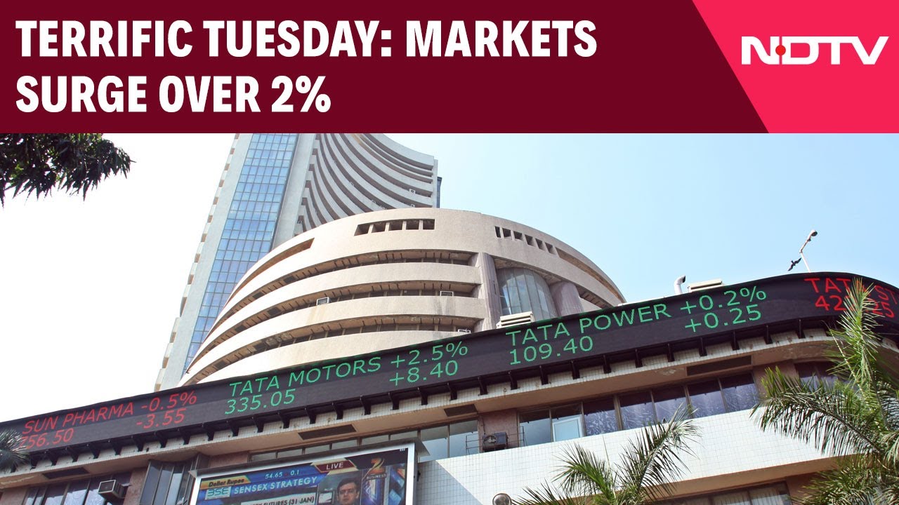 Stock Market Today | Sensex Surges Over 1,500 Points, Investors Cheer Tariff Exemption Stock Market Today | Sensex Surges Over 1,500 Points, Investors Cheer Tariff Exemption