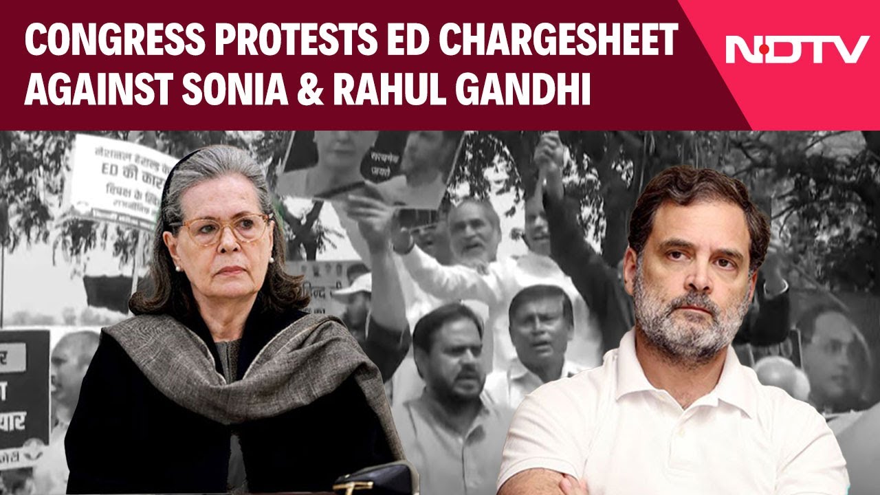 Congress Launches Protest Against ED, Calls Chargesheet Against Gandhis 'Politically Motivated'