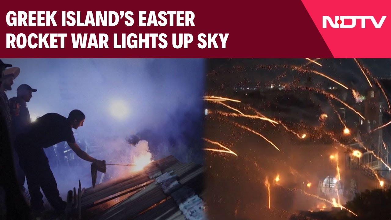 aster celebrations: Annual 'Rocket War' Easter Tradition Ignites Skies Over Greek Island