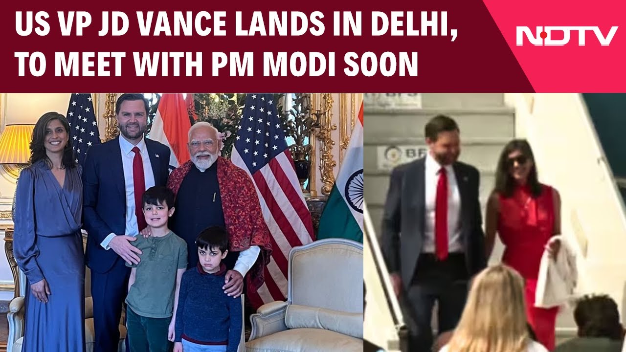 US VP JD Vance Arrives With His Family In Delhi, To Meet PM Modi Soon