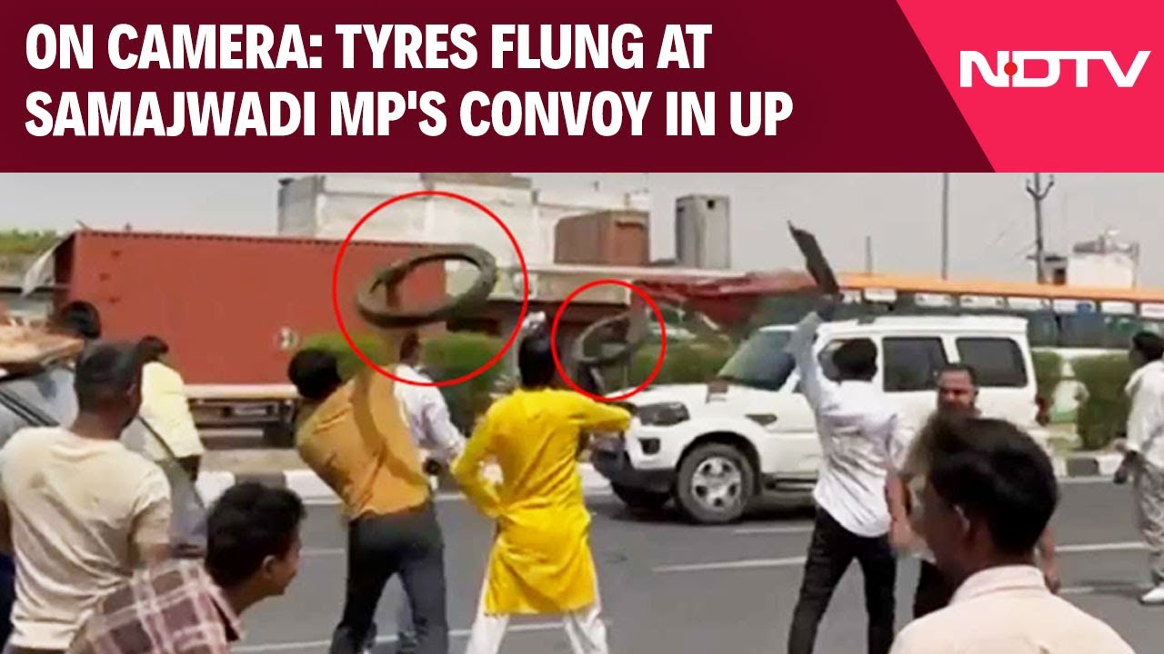 Uttar Pradesh News | Tyres Flung At Samajwadi Party MP's Convoy In UP. Akhilesh Yadav Reacts Uttar Pradesh News | Tyres Flung At Samajwadi Party MP's Convoy In UP. Akhilesh Yadav Reacts