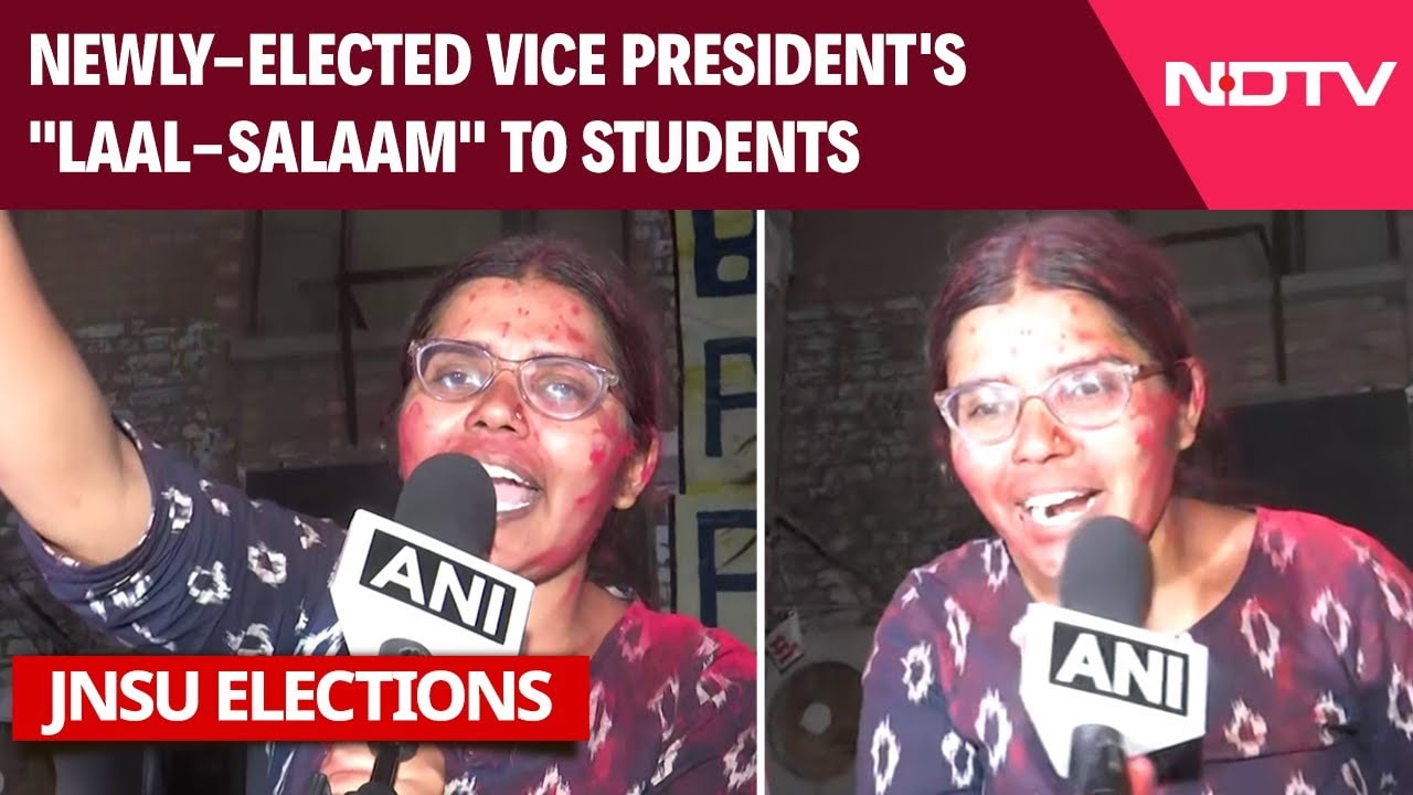 Video : Newly-elected Vice President Manisha's "Laal Salaam" To Students