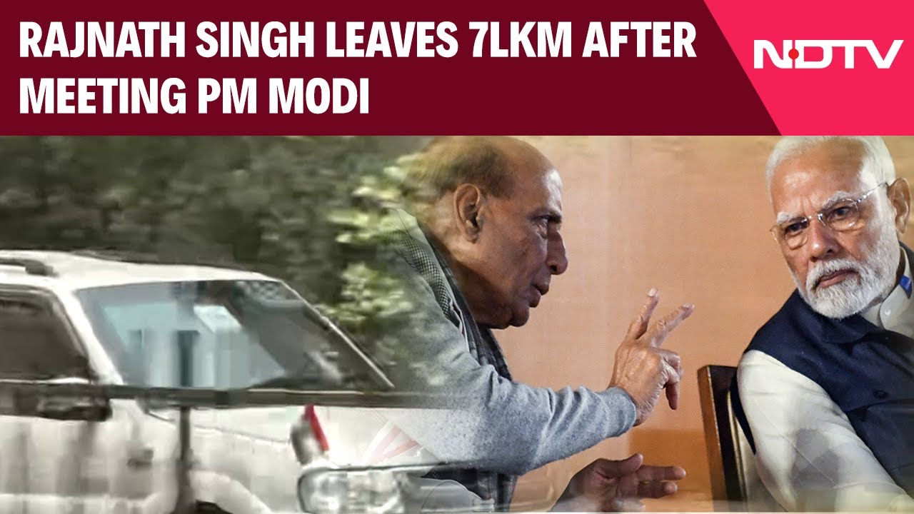 Defence Minister Rajnath Singh Leaves 7LKM After Meeting PM Modi Defence Minister Rajnath Singh Leaves 7LKM After Meeting PM Modi