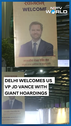 JD Vance India Visit | Delhi Displays Giant Hoardings to Welcome US Vice President JD Vance JD Vance India Visit | Delhi Displays Giant Hoardings to Welcome US Vice President JD Vance