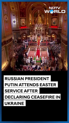 Putin Atttends Easter Service After Announcing 'Easter Truce'