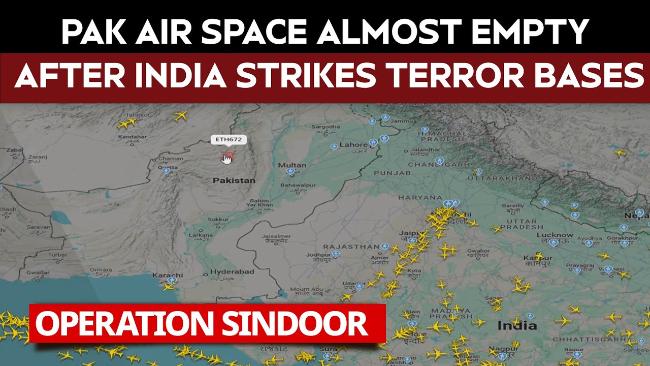 Video : India Attacks Pakistan | Pakistan Air Space Almost Empty After India Strikes Terror Bases In Pak