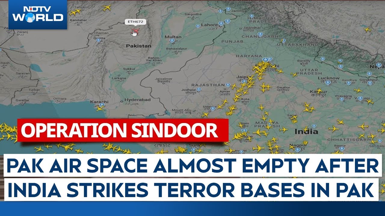 India Attacks Pakistan | Pakistan Air Space Almost Empty After India Strikes Terror Bases In Pak