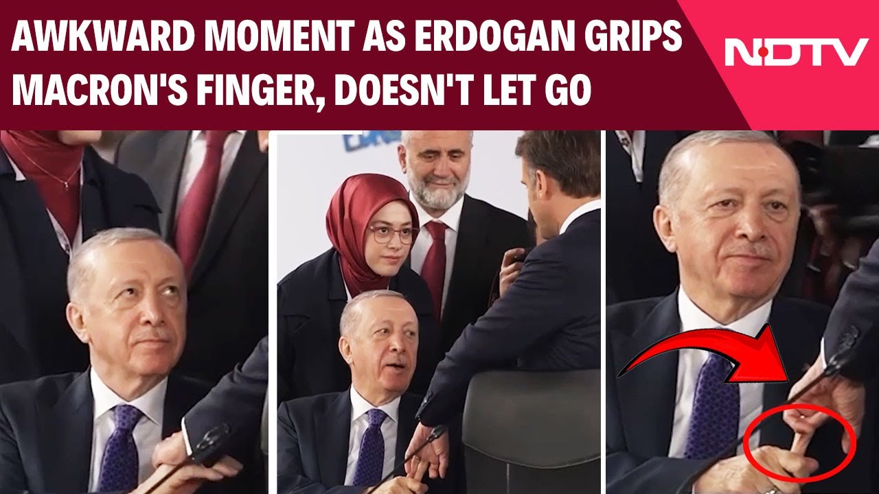 Video: Watch: Turkey's Erdogan Grabs Emmanuel Macron's Finger, Doesn't Let Go