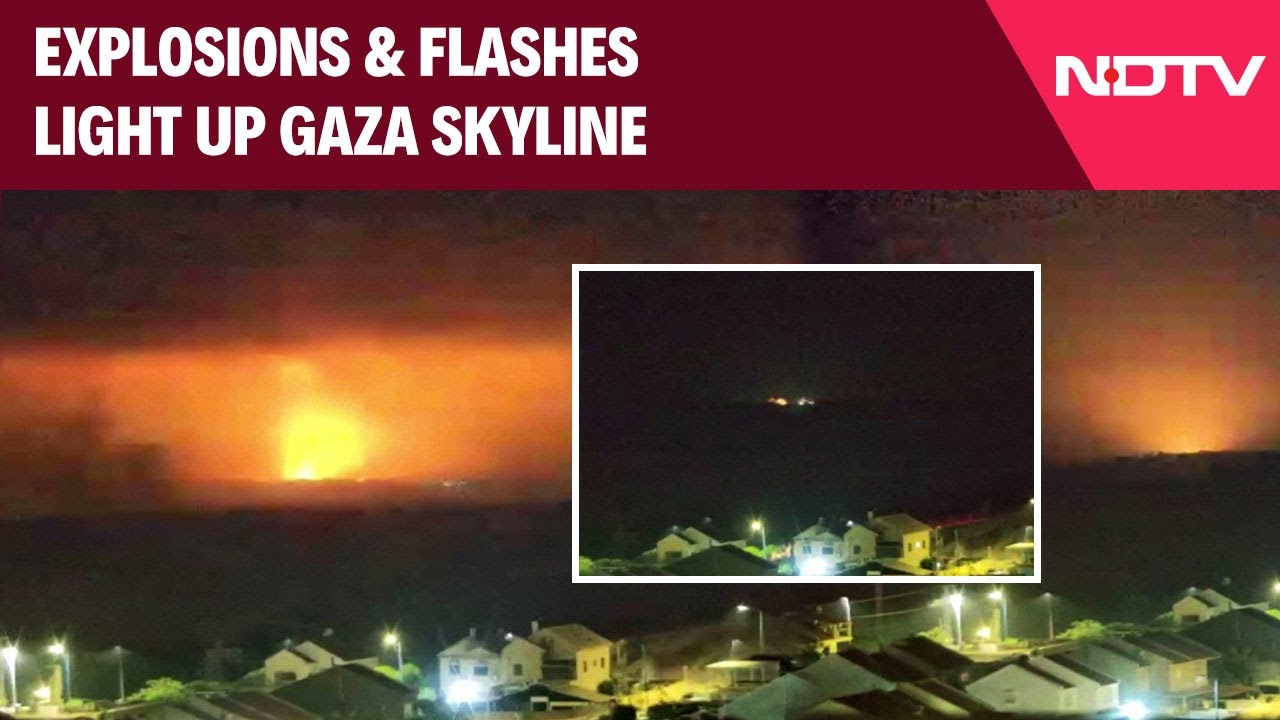 Israel Hamas War News Today | Explosions And Flashes Seen In Gaza At Night