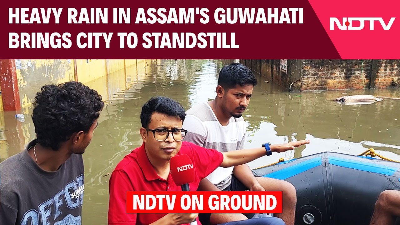 Heavy Rainfall Floods Assam's Guwahati, Normal Life Affected Heavy Rainfall Floods Assam's Guwahati, Normal Life Affected