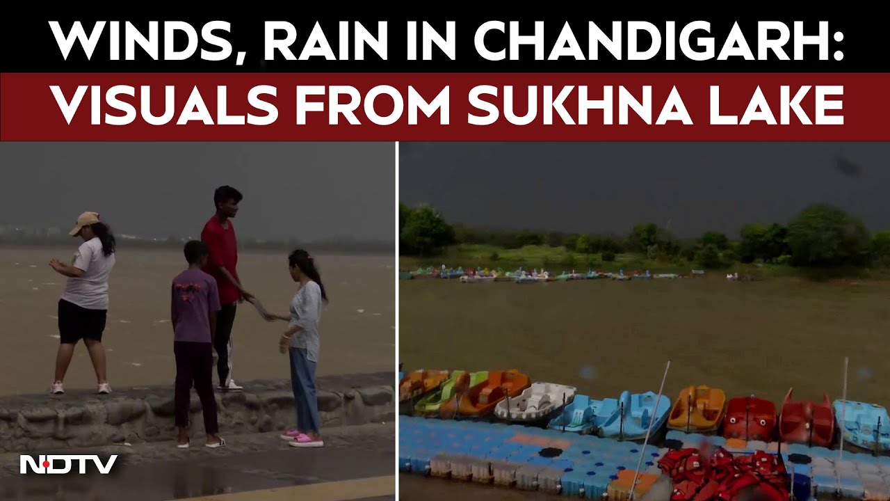 Chandigarh: Strong Winds, Rain In Chandigarh Amid Scorching Heat: Visuals From Sukhna Lake