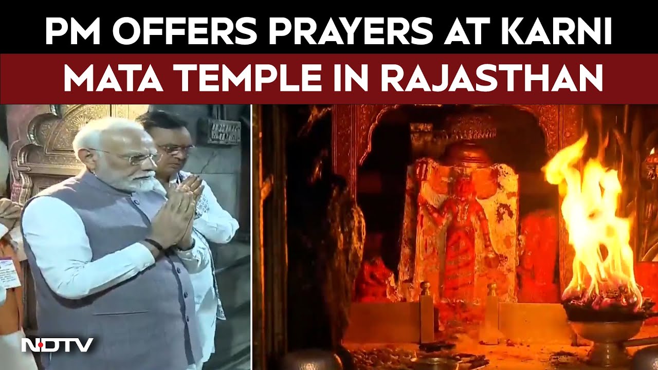 PM Modi In Rajasthan | PM Modi Offers Prayers At Karni Mata Temple At Rajasthan's Bikaner