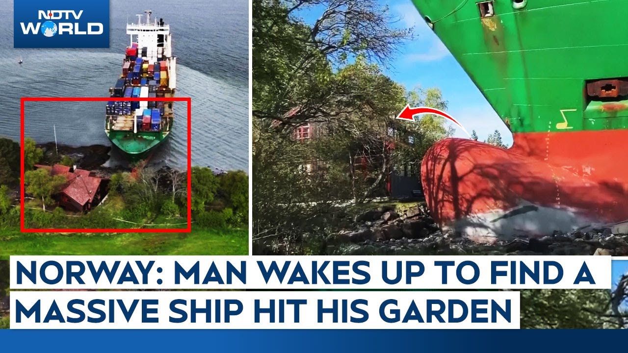 Norway Ship Crash | Norway: Ship Crashes Into Garden, Barely Misses Owner's House