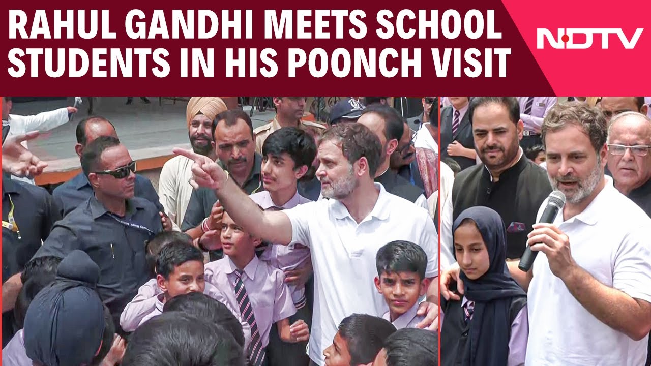 Video: Congress Leader Rahul Gandhi Visits Poonch, Meets School Students After Operation Sindoor