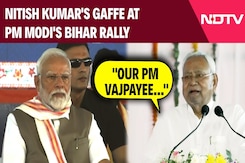 Nitish Kumar's Gaffe At PM Modi's Bihar Rally: "Our PM Vajpayee..." Nitish Kumar's Gaffe At PM Modi's Bihar Rally: "Our PM Vajpayee..."