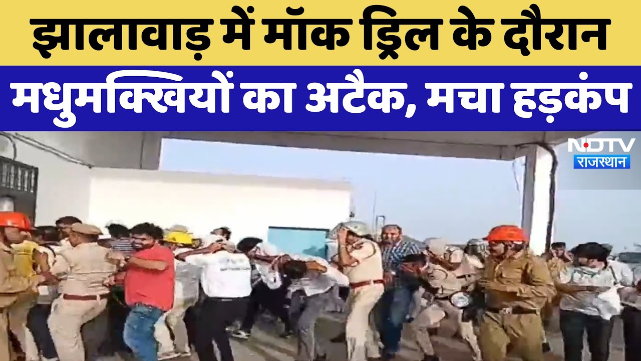 Jhalawar में Mock Drill के दौरान मधुमक्खियों का अटैक, मचा हड़कंप | Bee Attack