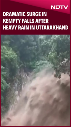 Dramatic Surge In Kempty Falls After Heavy Rain In Uttarakhand