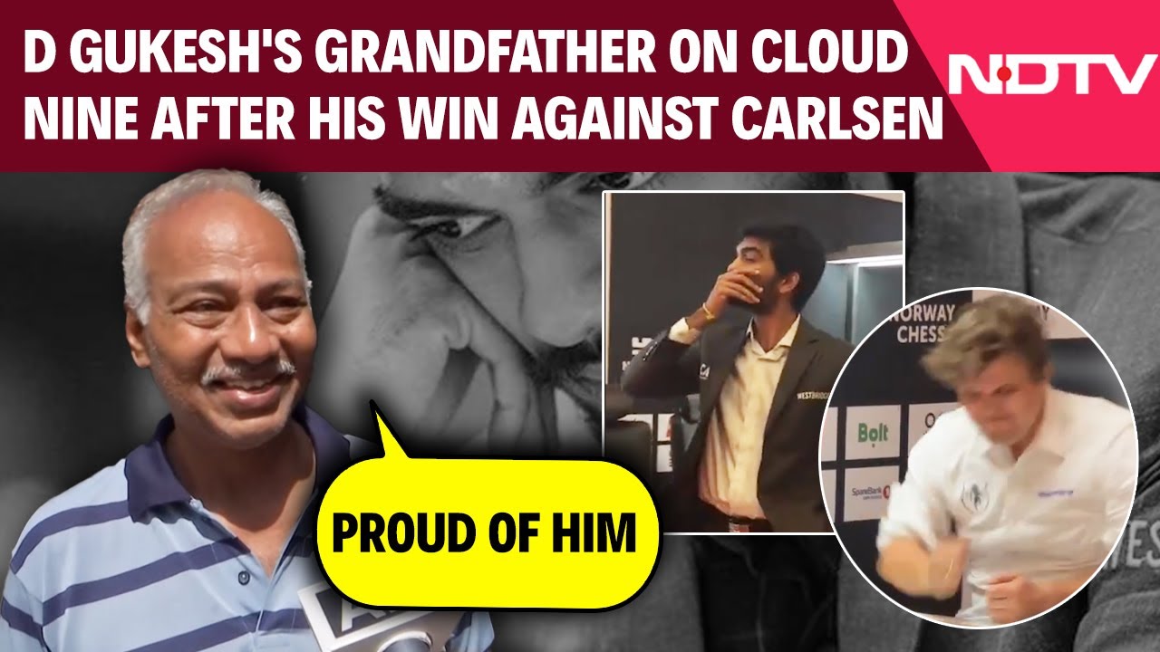 D Gukesh News | D Gukesh's Grandfather On Cloud Nine After His Win Against Carlsen: "Proud Of Him"