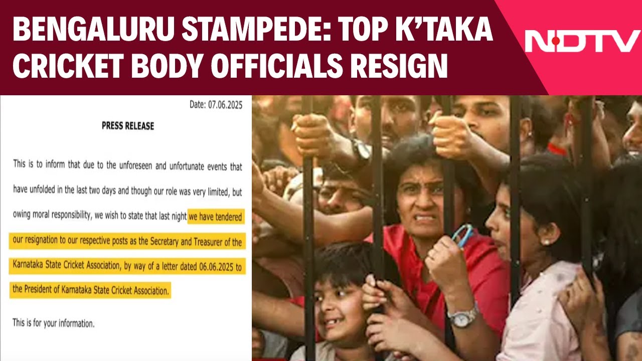 Video : Bengaluru Stampede: Top KSCA Officials Resign, Take 'Moral Responsibility' For Fatal IPL Celebration