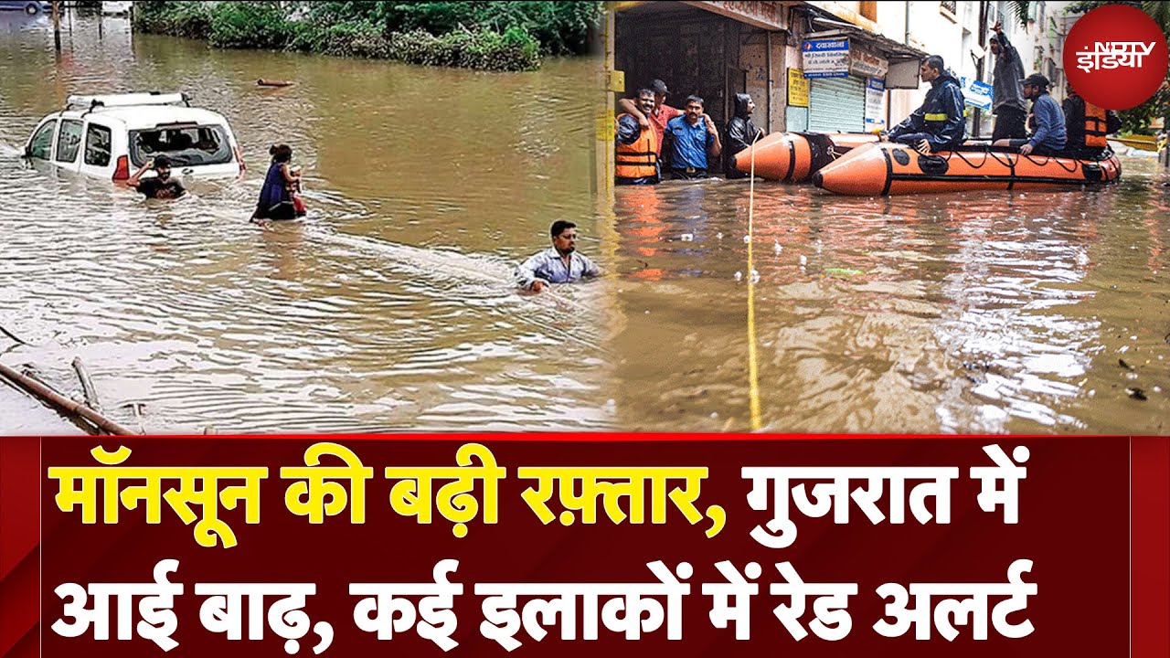 Weather Update: Gujarat में आई बाढ़, कई इलाकों में रेड अलर्ट | NDTV India | Monsoon 2025